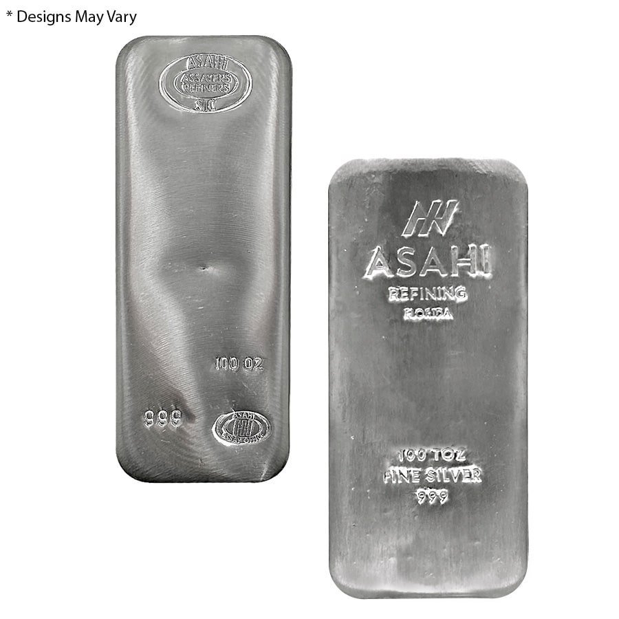 100 oz Asahi Silver Bar For Sale