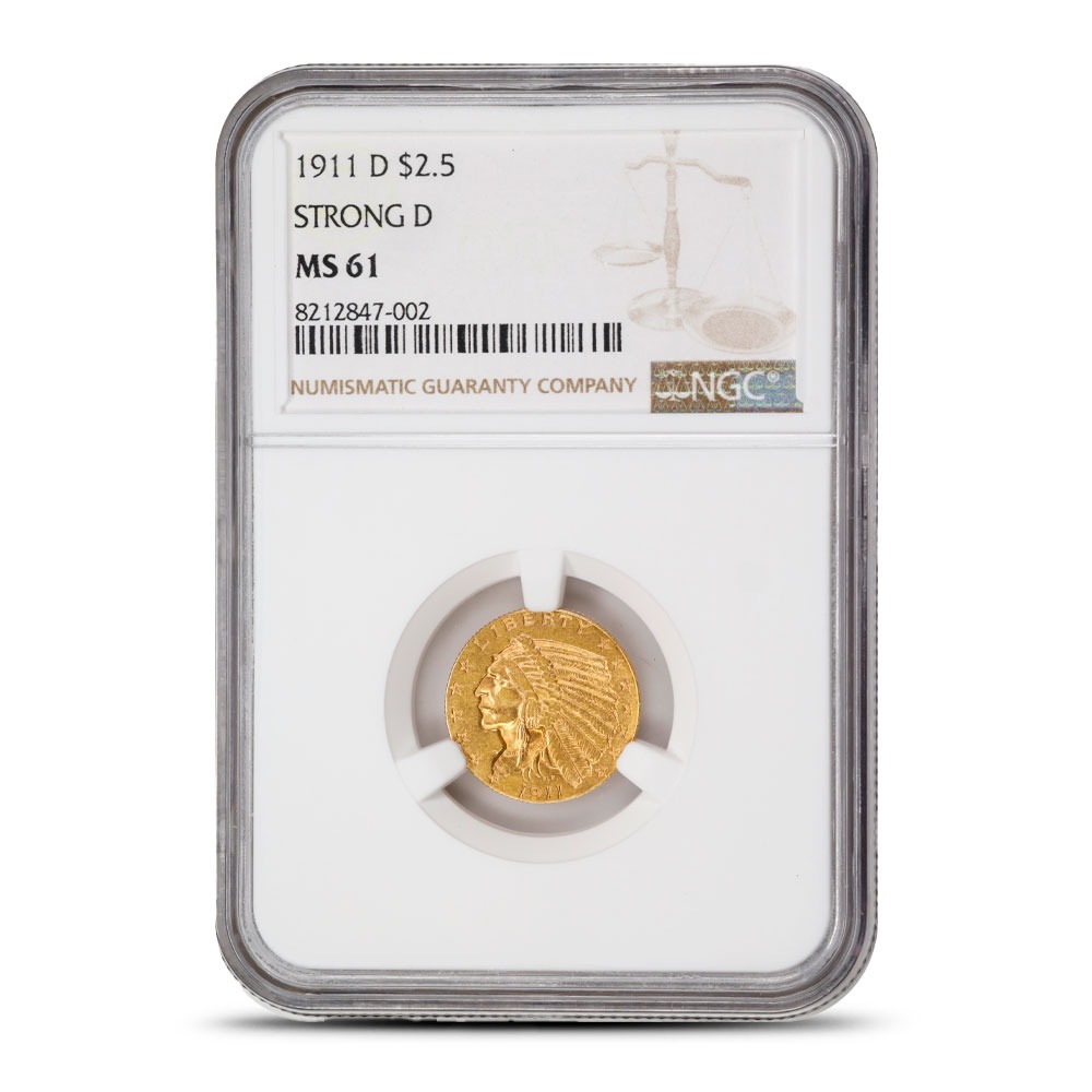1911-D Pre-33 $2.50 Indian Gold Quar