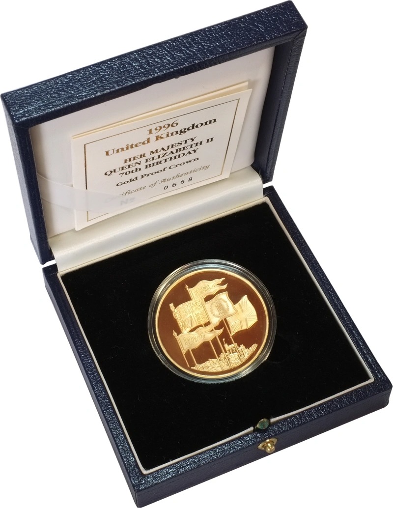 1996 Proof £5 Gold Crown Coin 70th