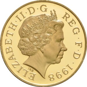 1998 Proof £5 Gold Crown Coin Prince Charles 50th Birthday Boxed