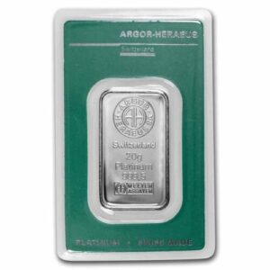 Buy 20 Gram Argor Heraeus Platinum
