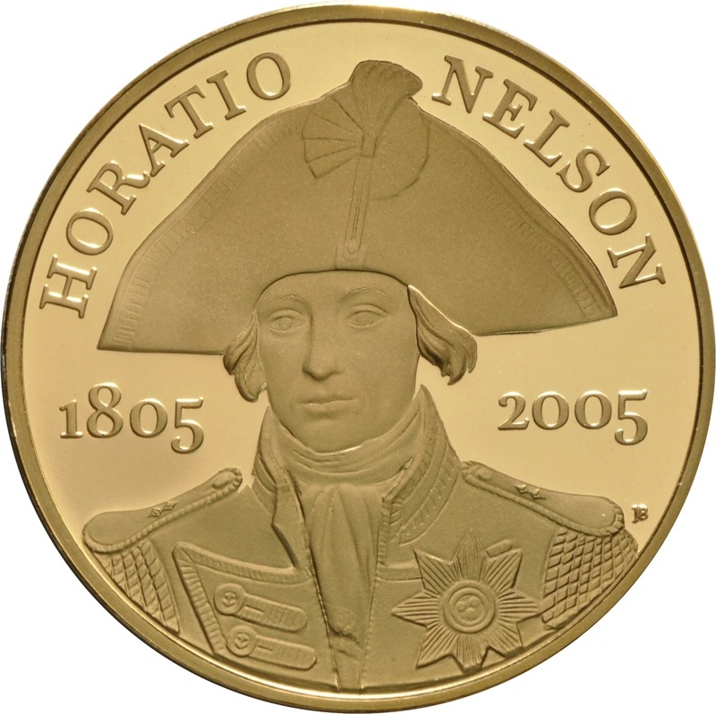 2005 Proof £5 Gold Crown Coin Horatio Nelson Boxed - Image 3
