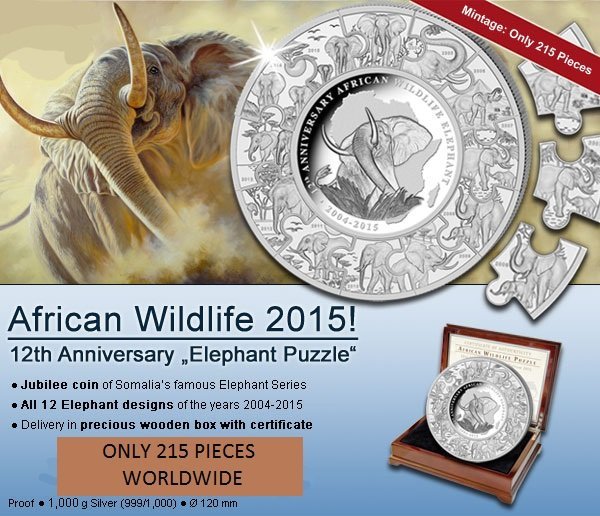 1 Kilo Somalia Silver Elephant Puzzl