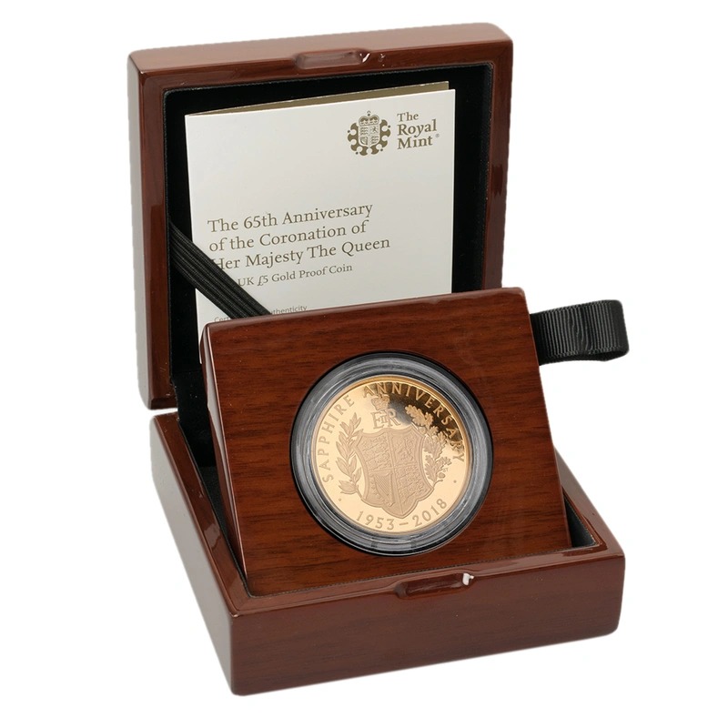 2018 Proof Gold Crown £5 Coin 65th