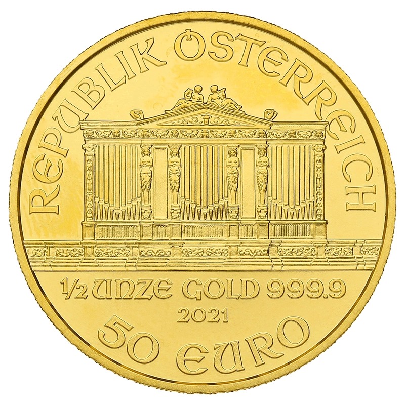 2021 1/2 oz Austrian Gold Philharmonic Coin - Image 2
