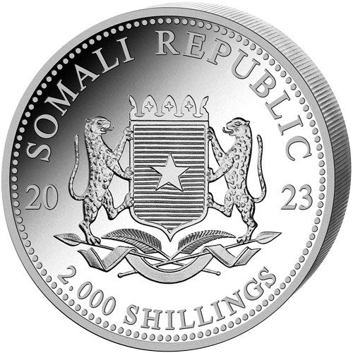 2023 1 Kilo Somalia Silver Elephant Coin (BU) - Image 2