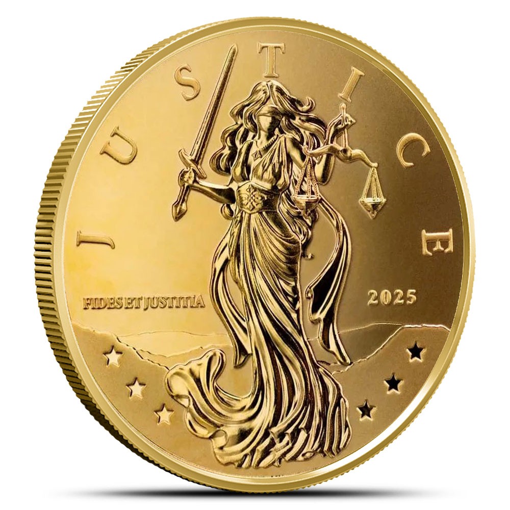 2025 1 oz Niue Gold Lady Justice Coi