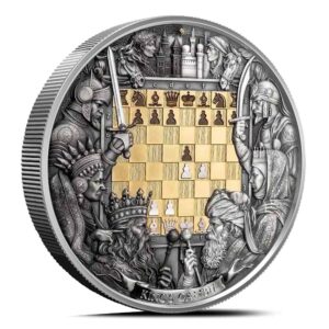 3 oz Antique Niue Silver Kings Gambi