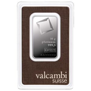 50 Gram Valcambi Platinum Bar For
