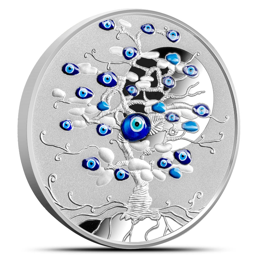 1 oz Proof Colorized Niue Silver Tre