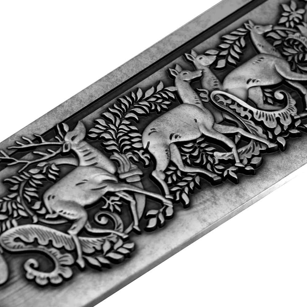 2026 2 oz Antique Samoa Silver Theodore Roosevelt's Bowie Knife Coin (High Relief, Box + CoA) - Image 7