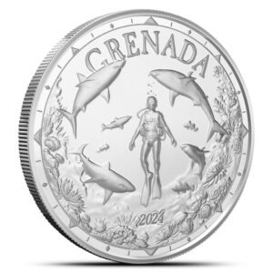1 oz EC8 Silver Grenada Shark Diver