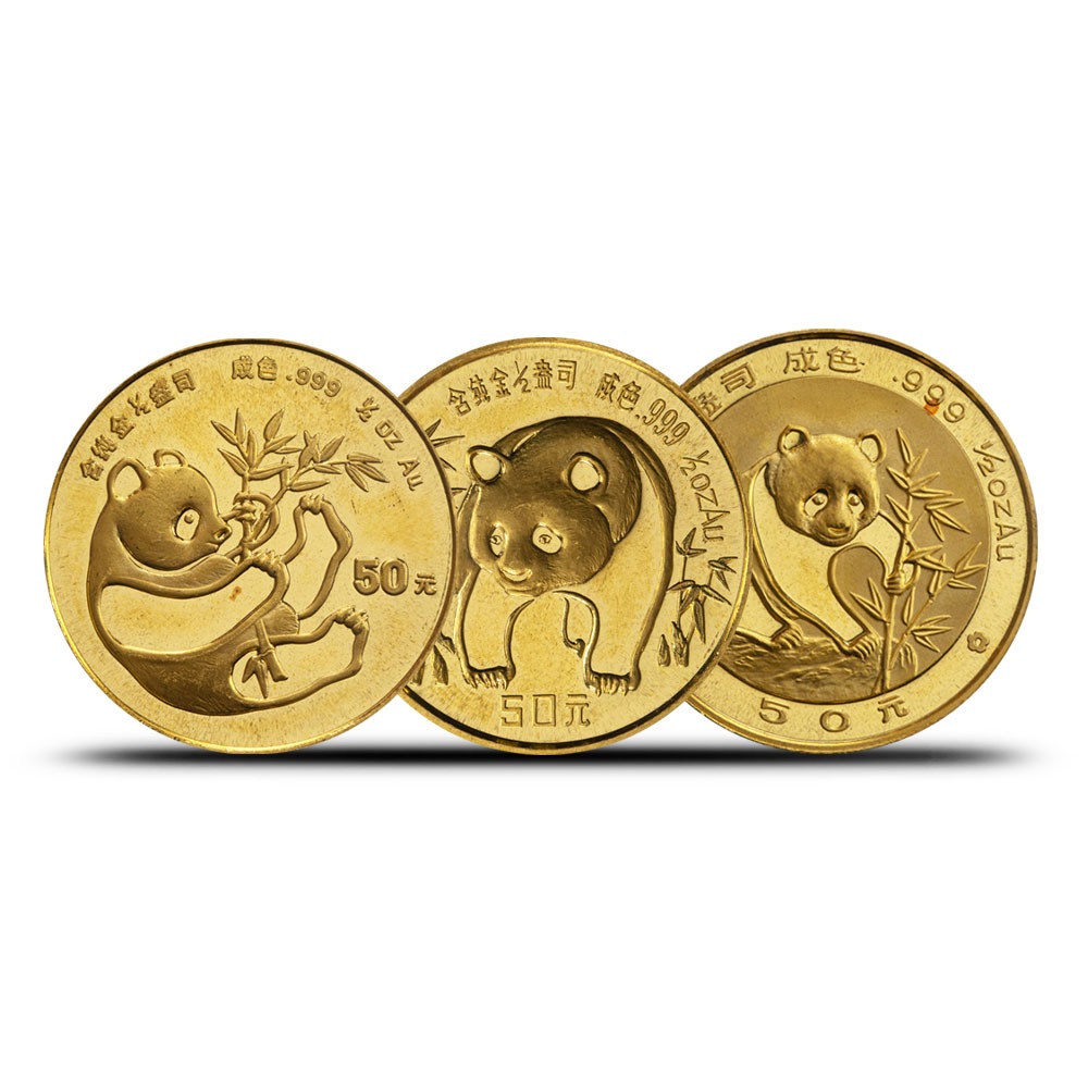 Buy 1/2 oz Chinese Gold Panda Coin (Random Year, Unsealed)