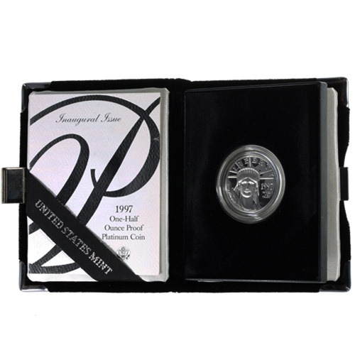 1/2 oz Proof American Platinum Eagle Coin (Random Year, Box + CoA)