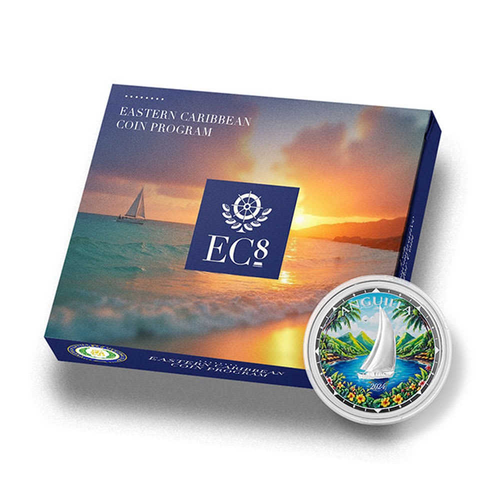 2024 1 oz Colorized EC8 Silver Anguilla Regatta Coin (BU) - Image 2