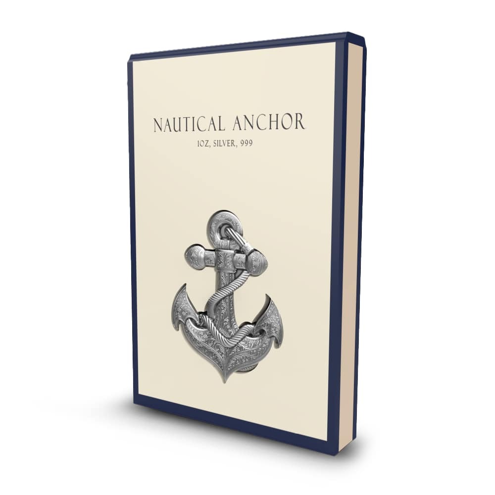 2025 1 oz Antique Samoa Silver Nautical Anchor Coin (High Relief, Box + CoA) - Image 4