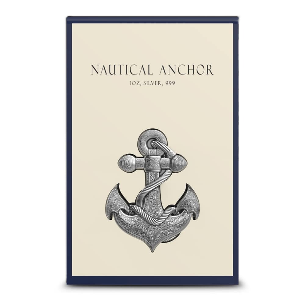 2025 1 oz Antique Samoa Silver Nautical Anchor Coin (High Relief, Box + CoA) - Image 3