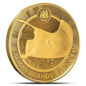 2025 1 oz Cayman Islands Gold Sea Life Stingray Coin (Proof-Like)