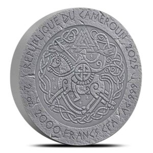 Buy 2025 2 oz Colorized Antique Cameroon Silver The Way to Valhalla King Cnut The Great Coin (Box + CoA)